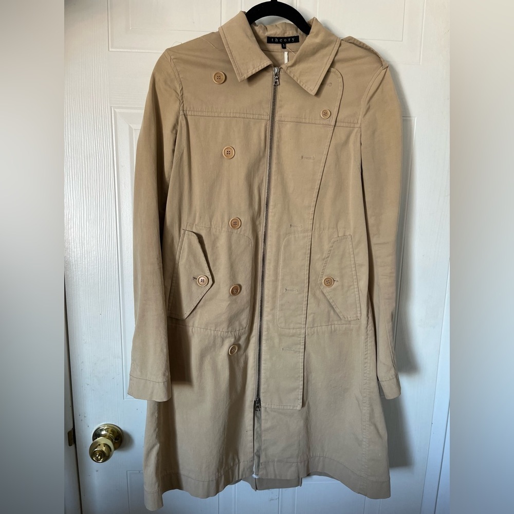 Theory Tan trench jacket Small